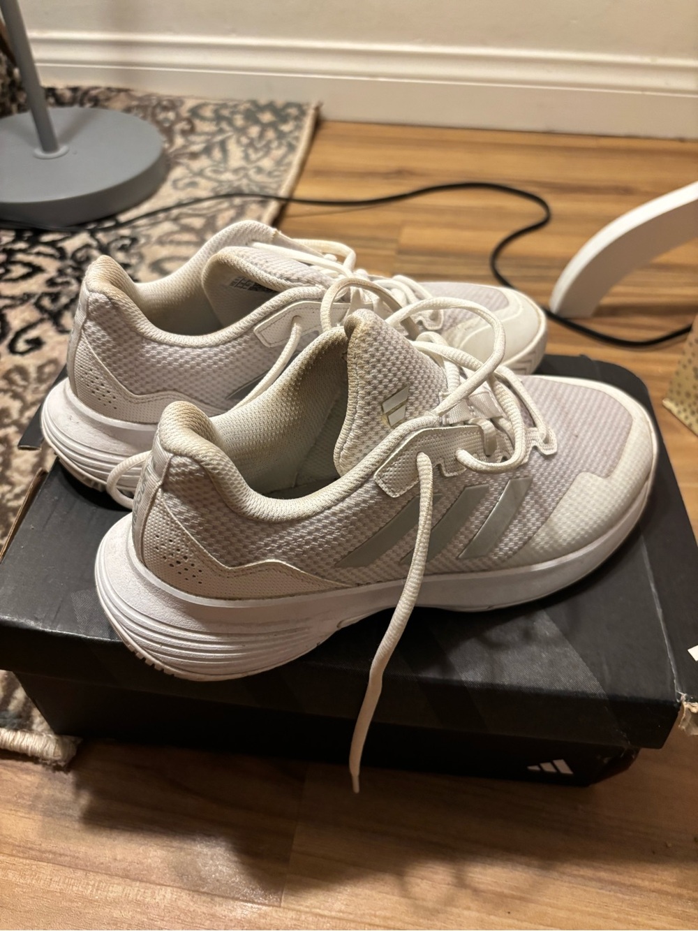 adidas Women's White Mesh Athletic Sneakers